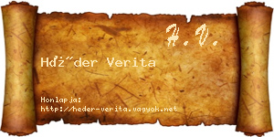 Héder Verita névjegykártya
